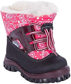 Boots 13-651/652 Coral Autumn Winter Cold Weather Outdoor Shoes for Boys and Girls - Genuine Leather - Natural Wool - Slip Resistant