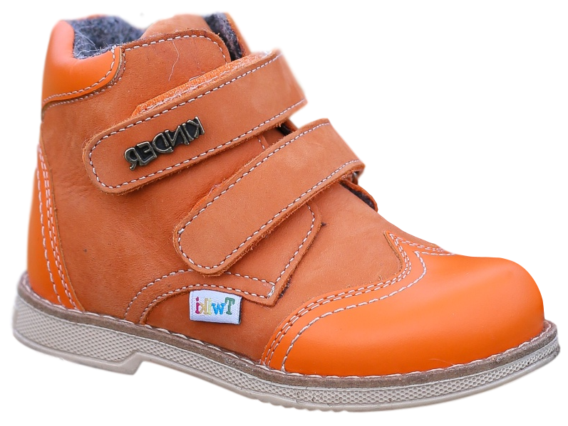Twiki Orthopedic Boots TW-318-6 Orange Autumn Winter Outdoor Shoes Two Fasteners Baby Toddler Kids Boys Girls