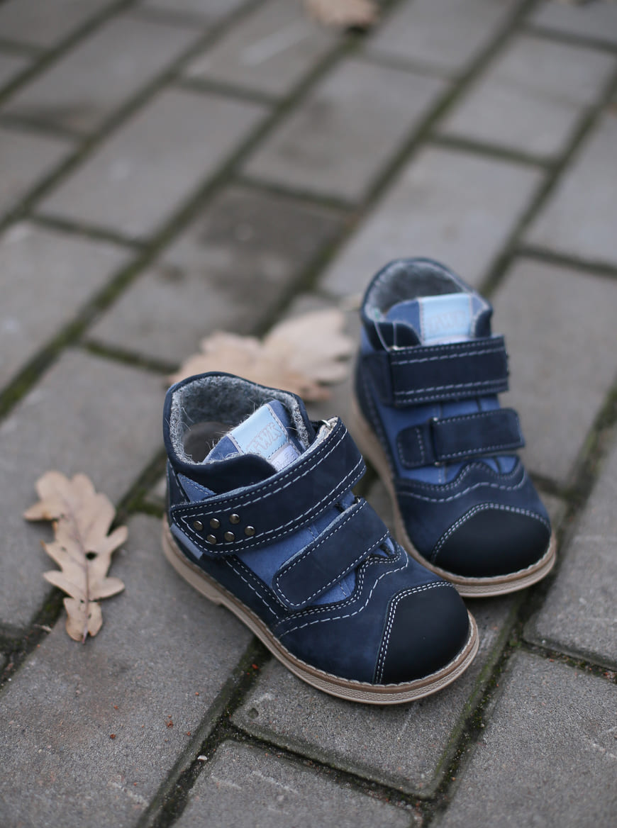 Orthopedic Boots TW-406-3 Autumn Winter Outdoor Shoes Two Fasteners Baby Toddler Kids Boys Girls
